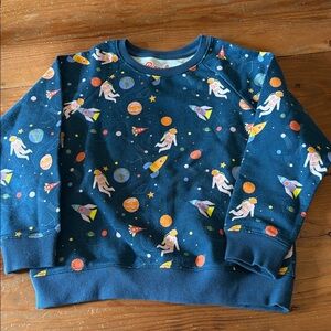 NWOT Piccolina Blue Space-Themed Kids Sweatshirt size 6